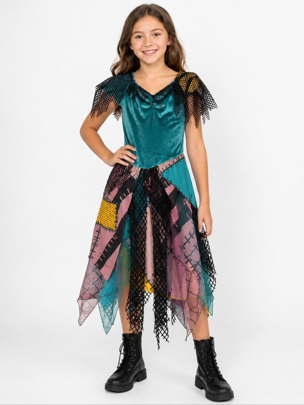 Disney Nightmare Before Christmas Sally Costume Girls XL Halloween Dress